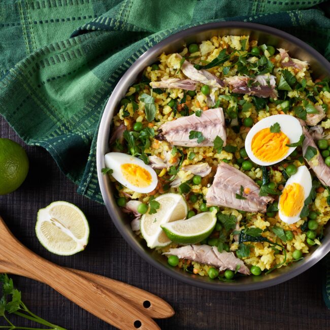 Kedgeree; served in a frying pan