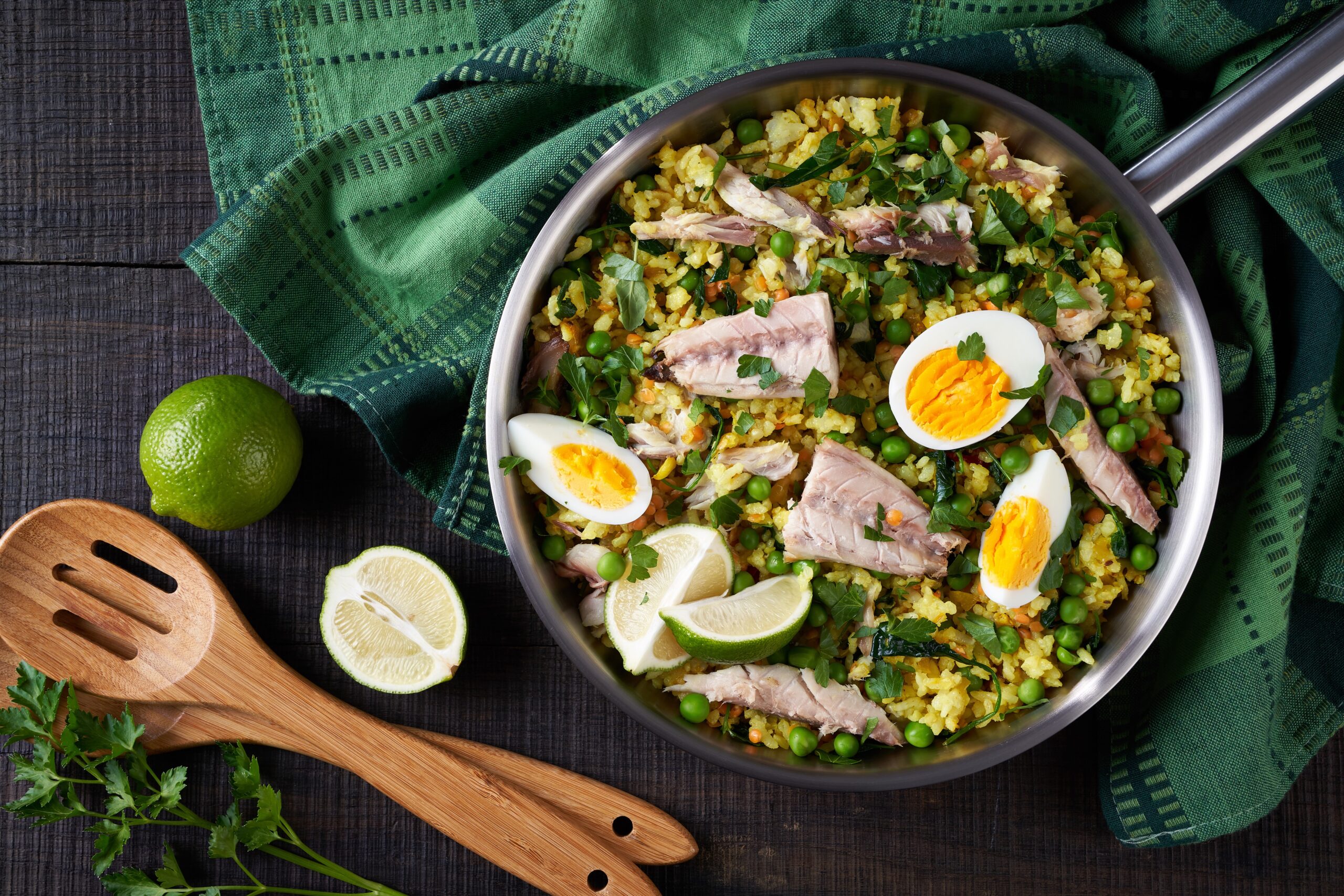 Kedgeree; served in a frying pan