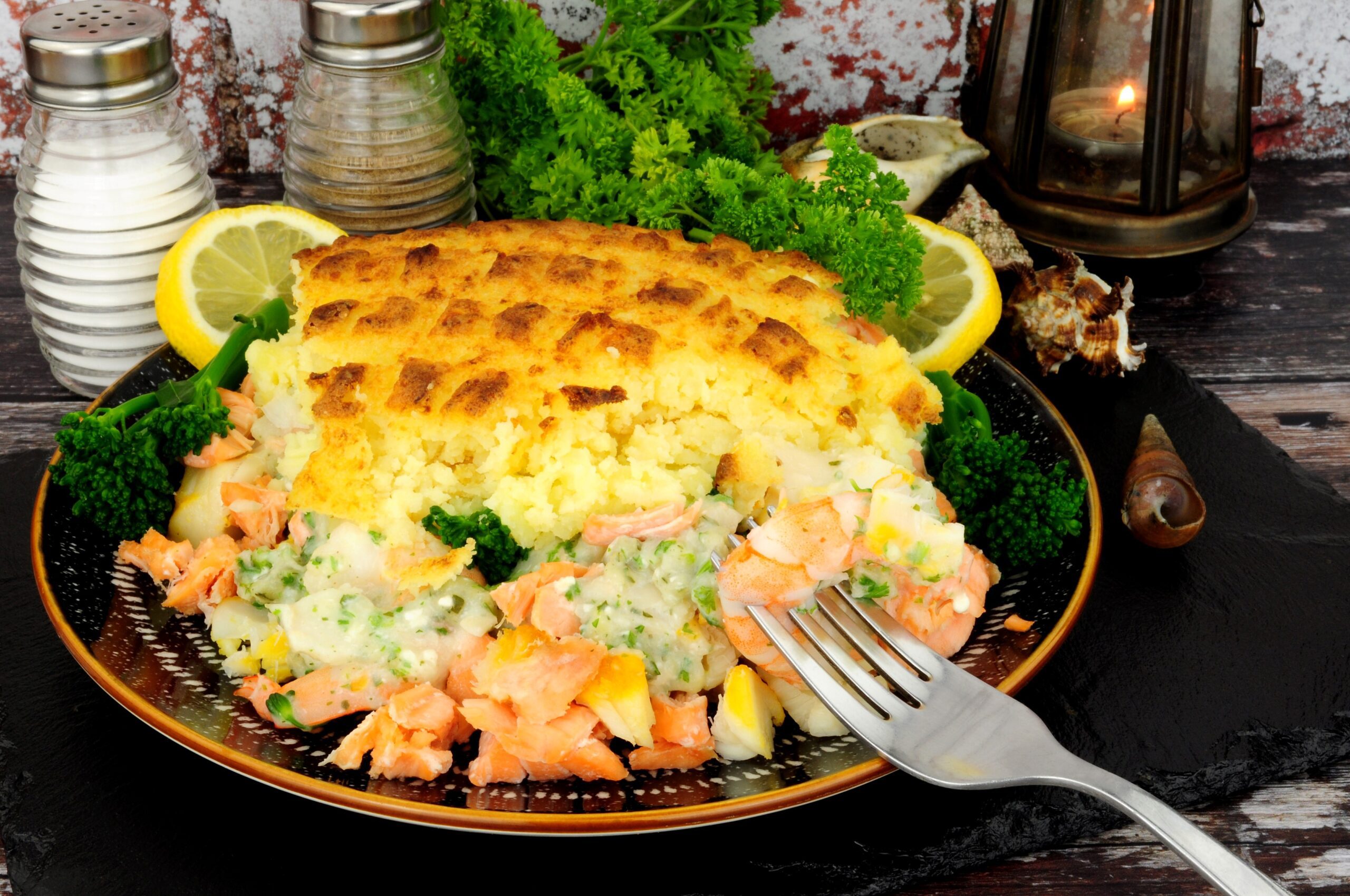 Fisherman’s Pie served on a plate