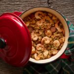 Jambalaya served in a pot