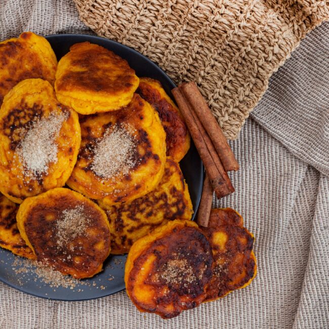 Pumpkin Fritters served on a plate